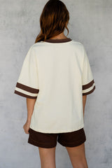 Blake Relaxed-Fit Stripe Tee - Yellow and Chocolate - The Self Styler