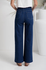 Stevie Wide-Leg Denim Jeans - Dark Wash - The Self Styler