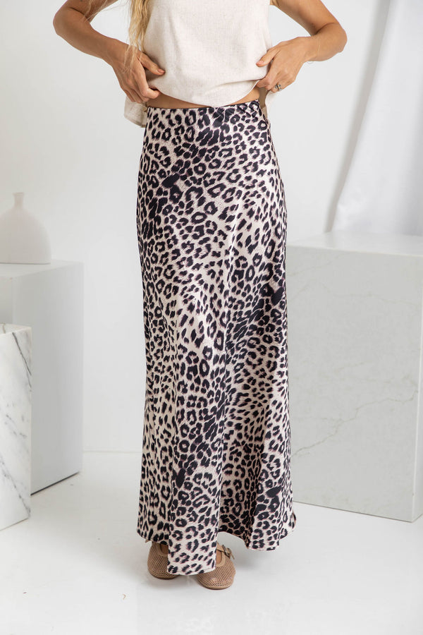 Tia Maxi Skirt - Leopard Print - The Self Styler