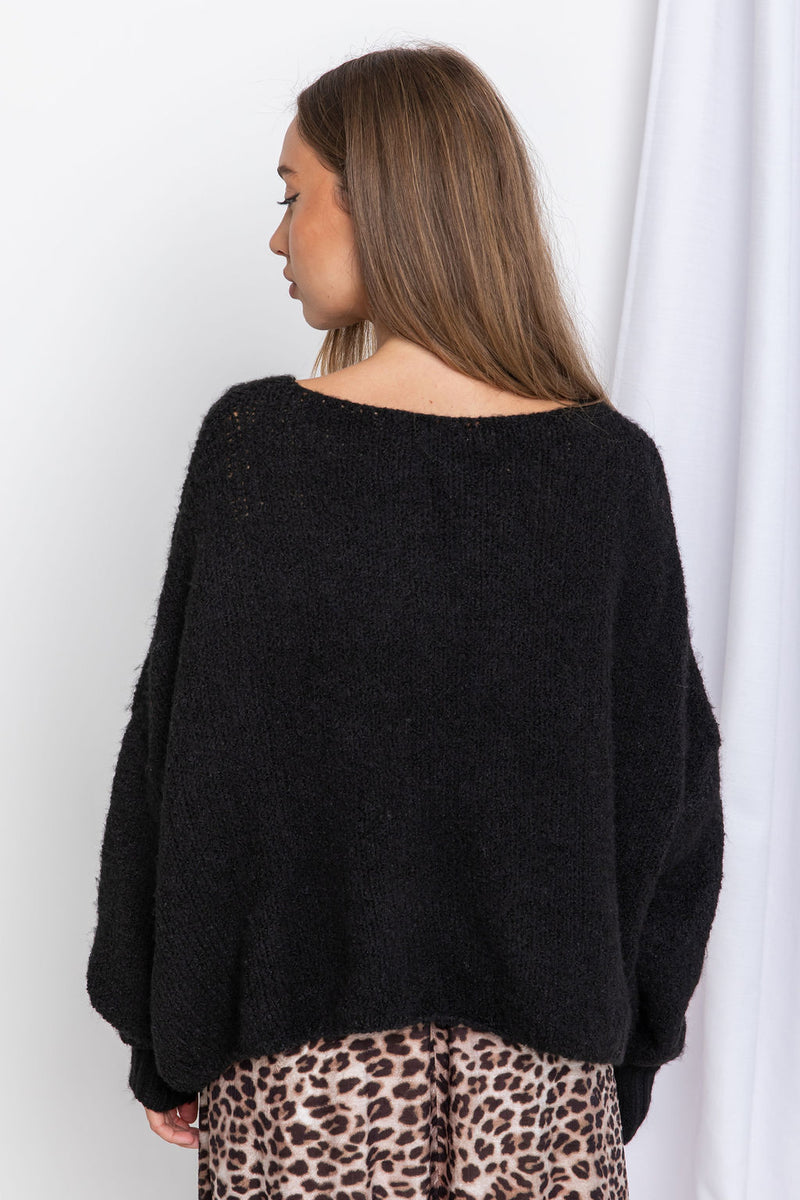 Tilly Knit Top - Black - The Self Styler