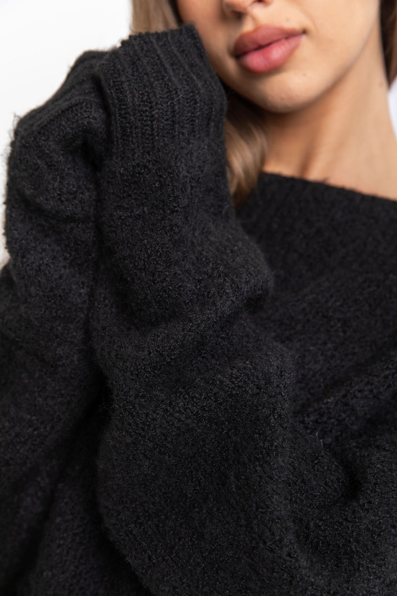Tilly Knit Top - Black - The Self Styler