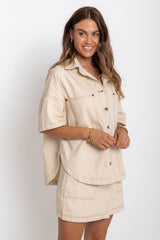 Sienna Denim Mini Skirt - Chai - The Self Styler