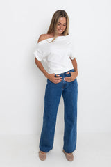 Jaimie Off-The Shoulder Top - White - The Self Styler
