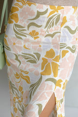 Fleur Midi Skirt - Pastel Floral Print - The Self Styler