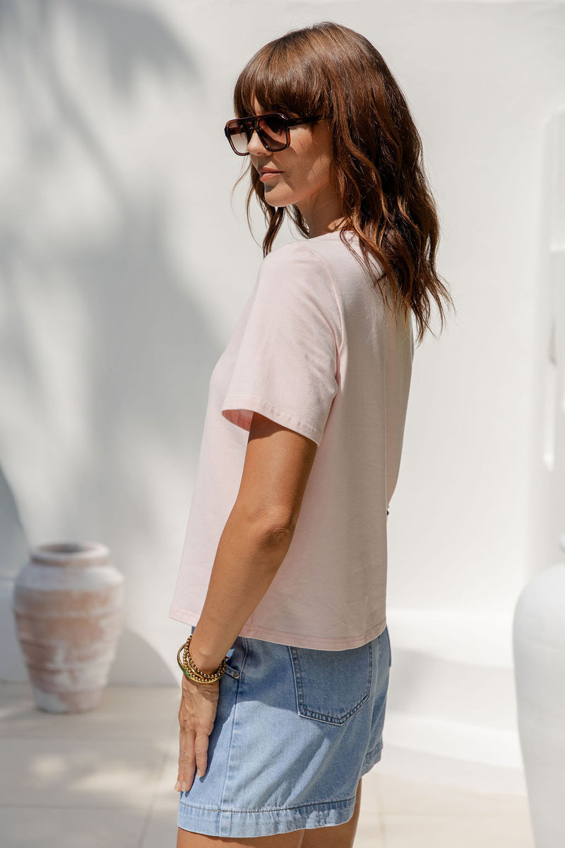 Baylee Basic Tee - Pink - The Self Styler