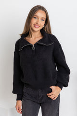 Paige Knit Top - Black - The Self Styler