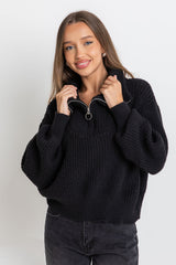 Paige Knit Top - Black - The Self Styler