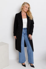 May Double Breasted Coat - Black - The Self Styler