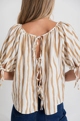 Olive Top - Caramel Stripe - The Self Styler