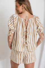 Olive Top - Caramel Stripe - The Self Styler