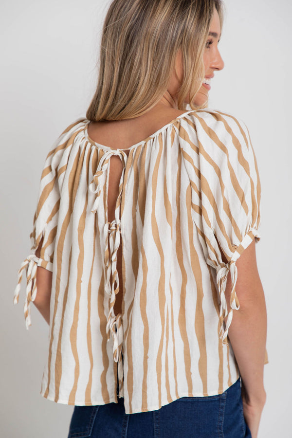 Olive Top - Caramel Stripe - The Self Styler