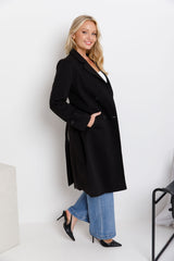 May Double Breasted Coat - Black - The Self Styler