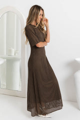 Airlie Crochet Maxi Dress - Mocha - The Self Styler