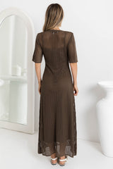 Airlie Crochet Maxi Dress - Mocha - The Self Styler