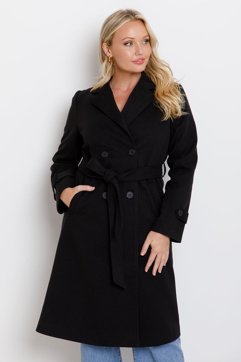 May Double Breasted Coat - Black - The Self Styler