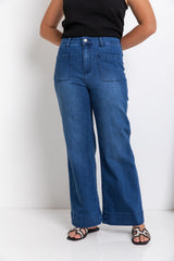Dallas Wide-Leg Denim Jeans - Dark Wash - The Self Styler