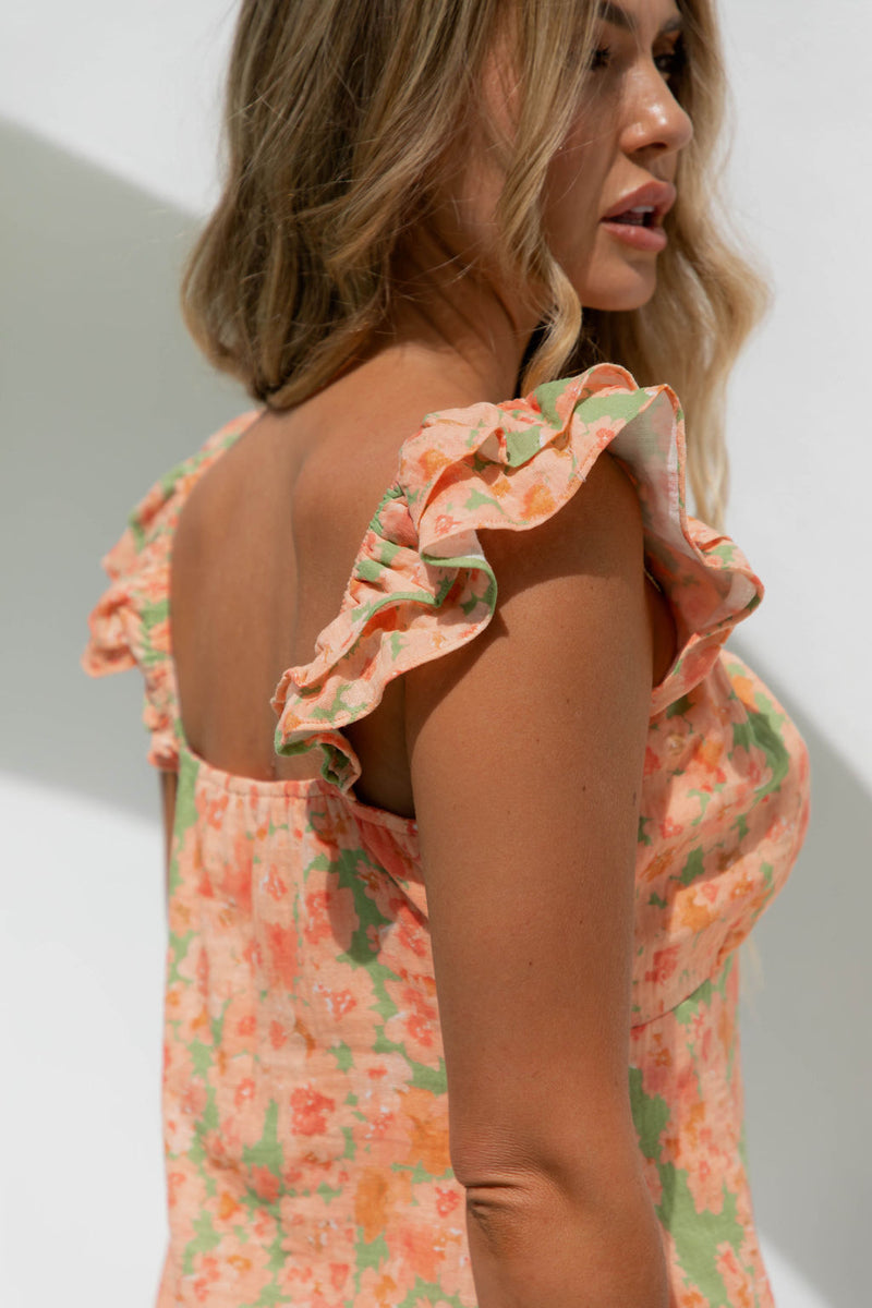 Juanita Mini Dress - Flores Print - Girl and the Sun - The Self Styler