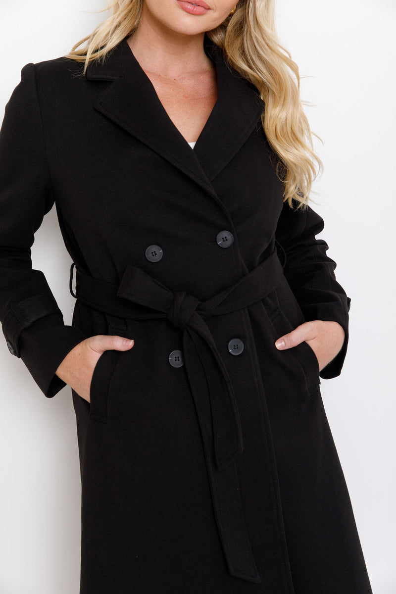 May Double Breasted Coat - Black - The Self Styler