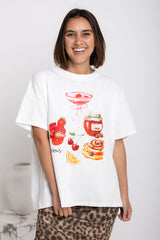 Zali Relaxed-Fit Graphic Tee - White - The Self Styler
