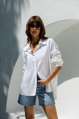 Kent Long Sleeve Shirt - Ivory White - The Self Styler