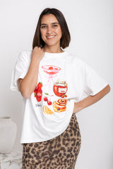 Zali Relaxed-Fit Graphic Tee - White - The Self Styler