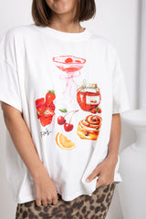Zali Relaxed-Fit Graphic Tee - White - The Self Styler