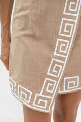Alto Faux Wrap Skirt - Tan - The Self Styler