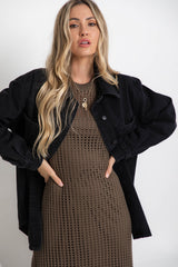 Airlie Crochet Maxi Dress - Mocha - The Self Styler