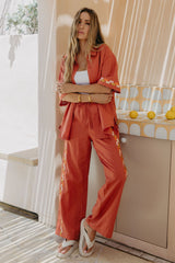 Lumi Linen Pants - Papaya - The Self Styler