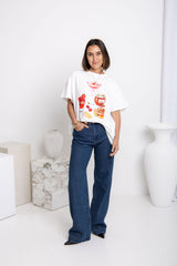 Zali Relaxed-Fit Graphic Tee - White - The Self Styler