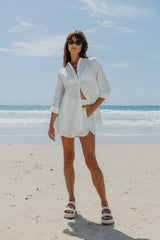 Ada Relaxed-Fit Linen Shirt - White - The Self Styler
