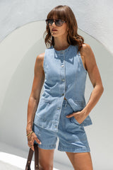 Byron Denim Shorts - Light Wash - The Self Styler