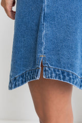 Mila Denim Mini Dress - Dark Wash - The Self Styler