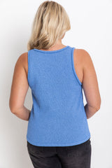 Ciara V-Neck Top - Blue - The Self Styler