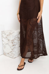 Charlotte Lace Maxi Dress - Choc - The Self Styler