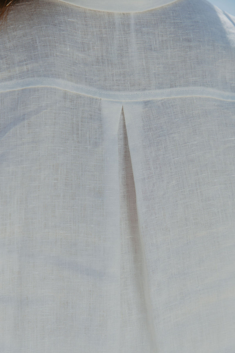 Ada Relaxed-Fit Linen Shirt - White - The Self Styler