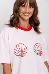 Tulum Shell Print Tee - Pink - The Self Styler