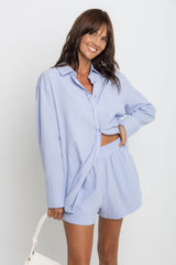 Bowie Cotton Shorts - Chalk Blue - The Self Styler