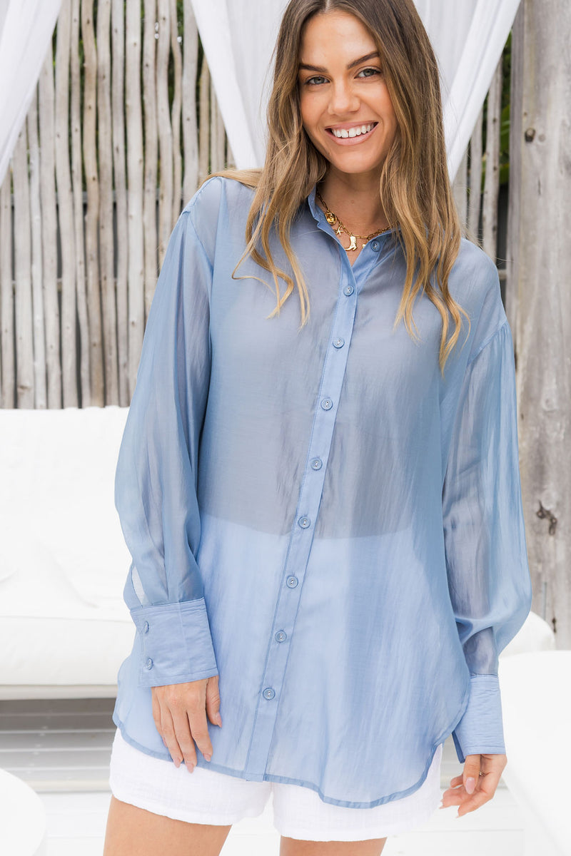 Ellody Shirt - Sheer Blue - The Self Styler