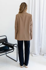 Eli Boyfriend Blazer Jacket - Mocha - The Self Styler
