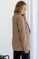 Eli Boyfriend Blazer Jacket - Mocha - The Self Styler