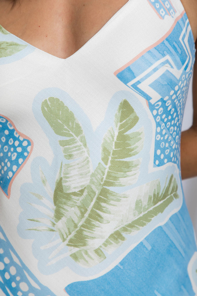 Zara Midi Dress - Palm Print - The Self Styler