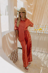 Lumi Linen Pants - Papaya - The Self Styler