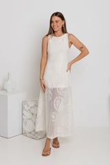 Charlotte Lace Maxi Dress - Cream - The Self Styler