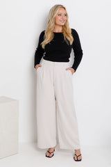 Autumn Long Sleeve Ribbed Knit Top - Black - The Self Styler