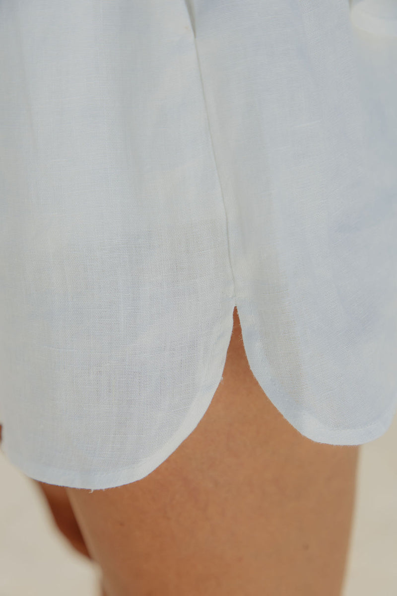Charlie Linen Shorts - White - The Self Styler