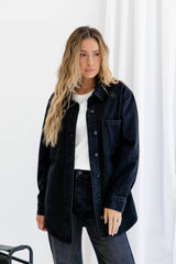 Phoenix Longline Relaxed-Fit Denim Jacket - Black Wash - The Self Styler - The Self Styler