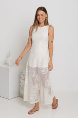 Charlotte Lace Maxi Dress - Cream - The Self Styler
