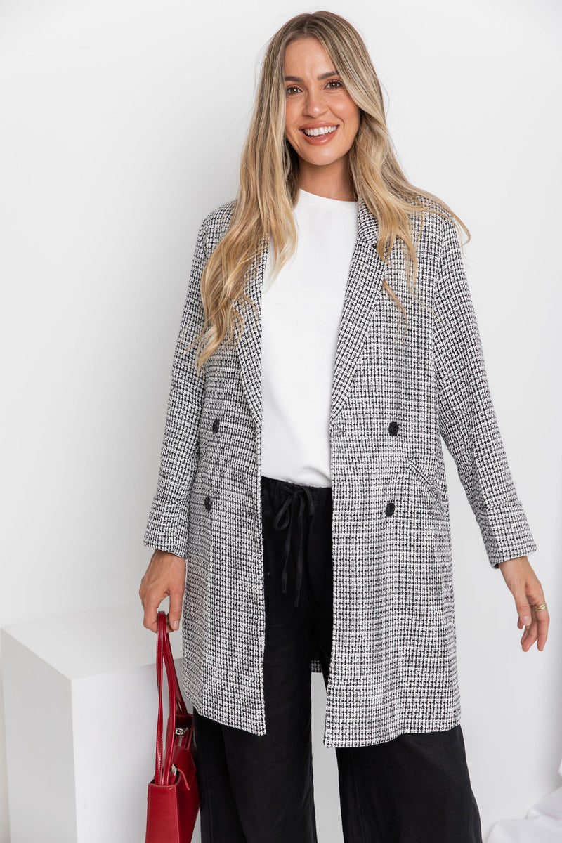 Valentina Coat - Black and White - The Self Styler