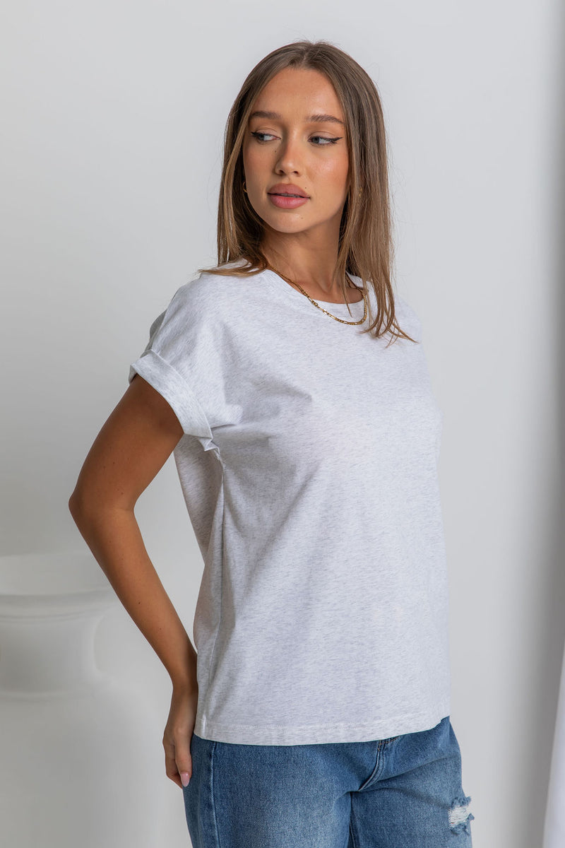 Rhodes Basic Tee - Grey Marle - The Self Styler